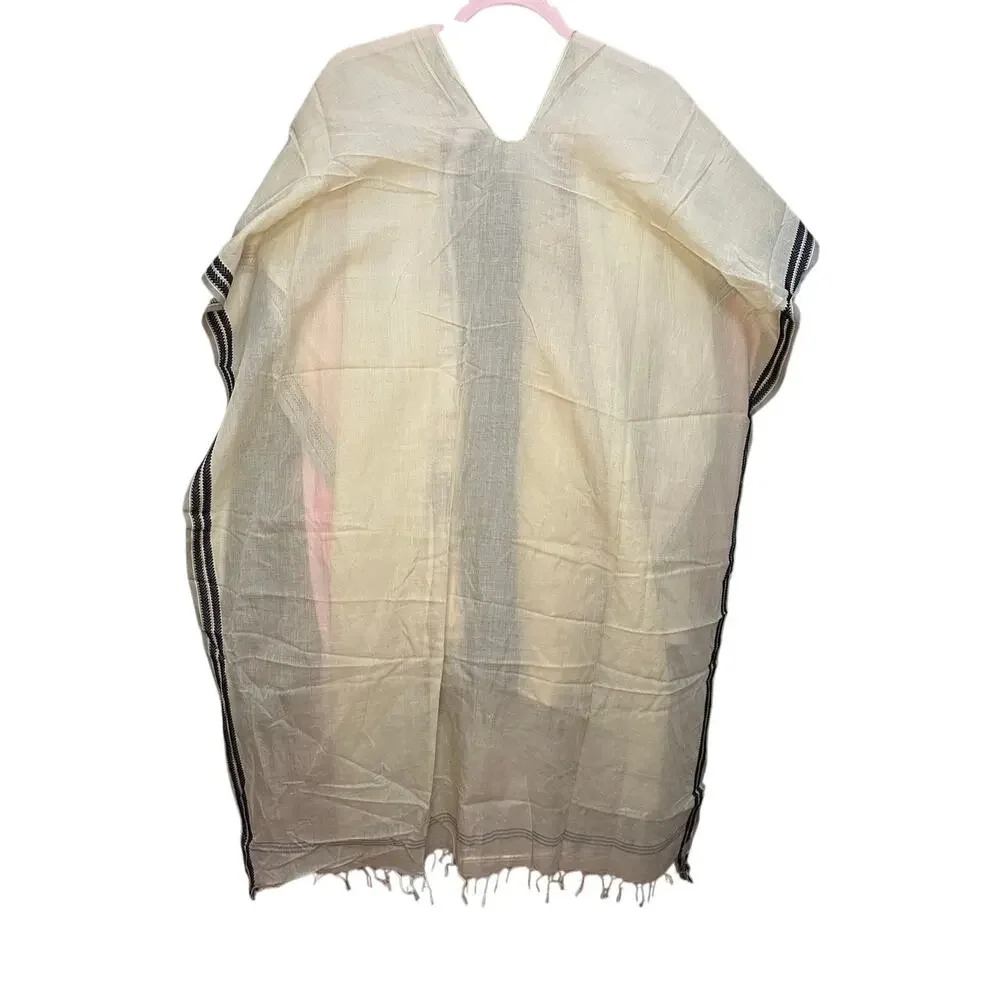 Eileen Fisher‎ Organic Cotton Natural Serape Wrap Scarf Brand New